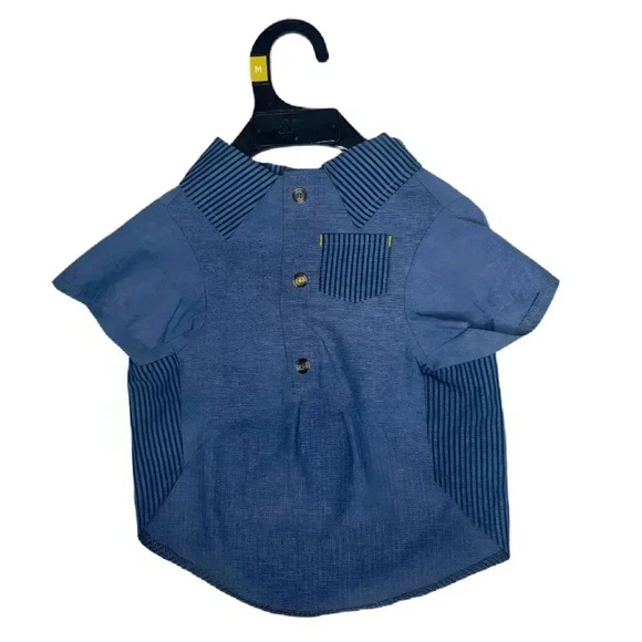 (NWOT) Bond & Co. Maritime Nautical Blue Stripe Dog Shirt – Medium - Picture 2 of 5